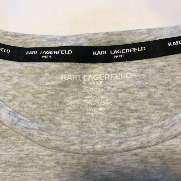Karl Lagerfeld 3X Paris Eiffel Tower Grey Heath Sequin T shirt Graphic - Picture 6 of 12